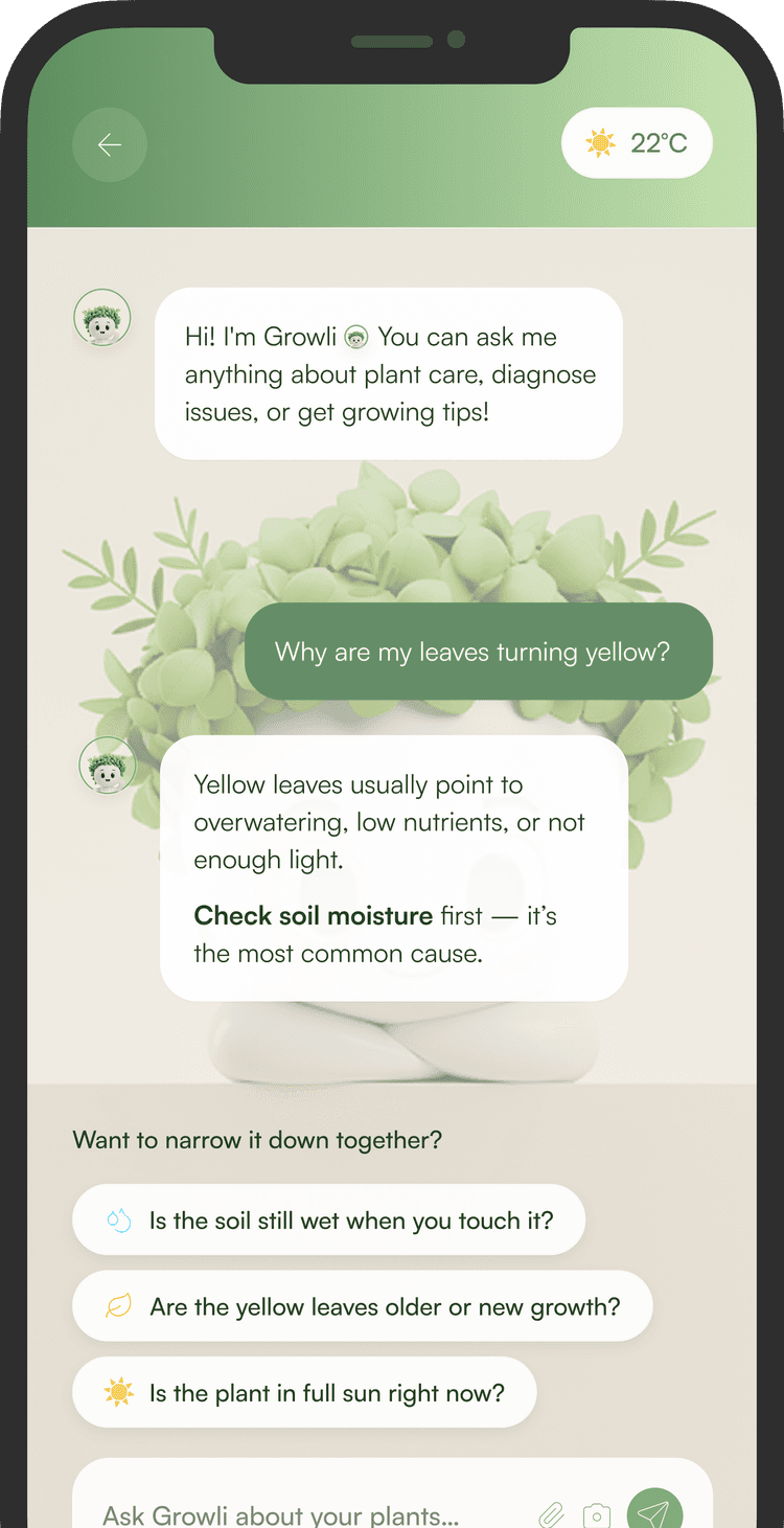 Growli app on iPhone